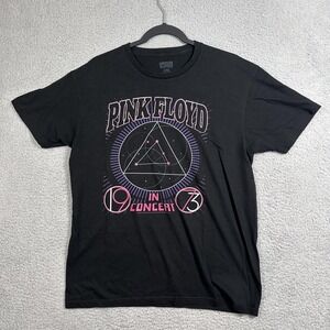 Pink Floyd Shirt Mens Large Black 1973 In Concert Graphic Band Tee Licensed